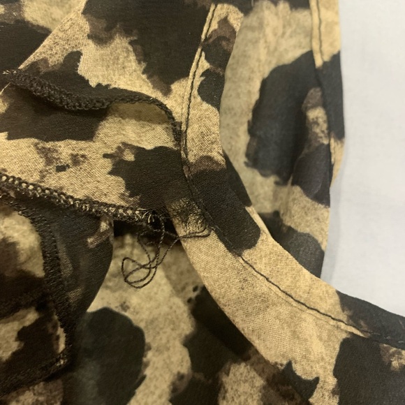 Monteau Leopard Print Ruffle Mesh Cami Top - Picture 9 of 9